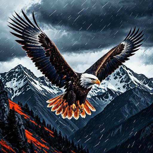Soaring Eagle Over Stormy Mountains Soaring Eagle Over Stormy Mountains
