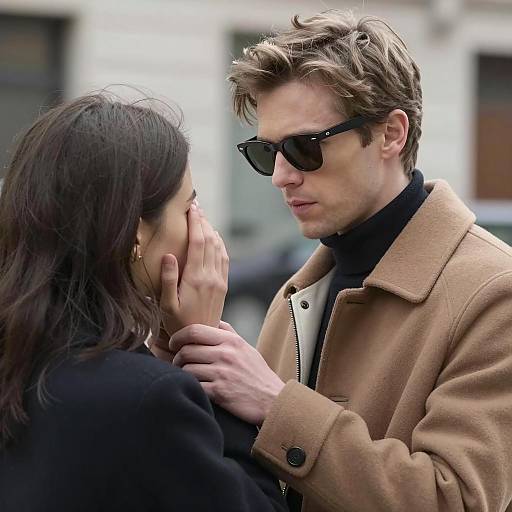 Intimate Moment in an Urban Setting