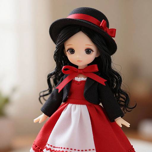 Elegant Female Doll in Vintage Attire