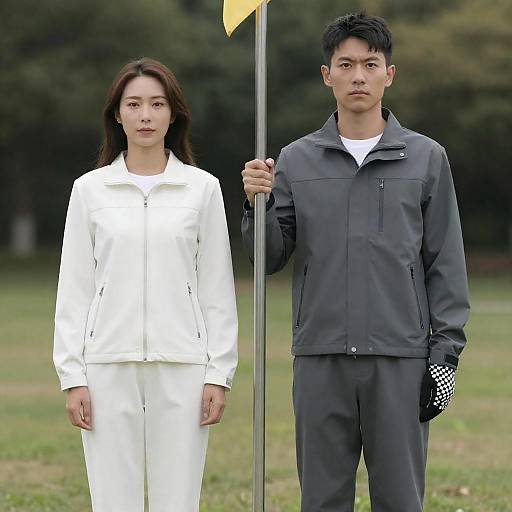 Portrait of Two People in Grassy Field