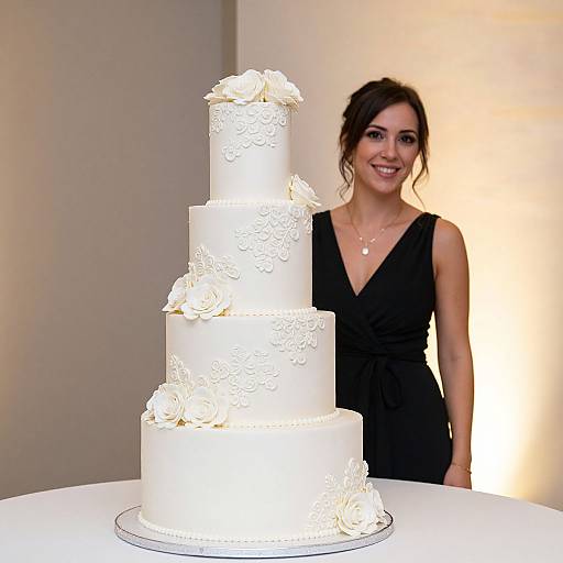 Elegant Four-Tiered Floral Wedding Cake