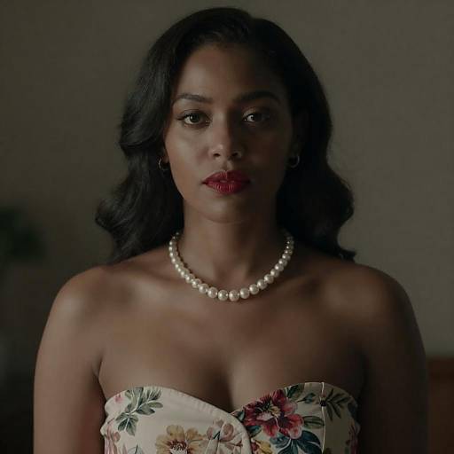 Strapless Floral Portrait with Pearls