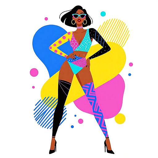 Jazzy Memphis Fashion Illustration