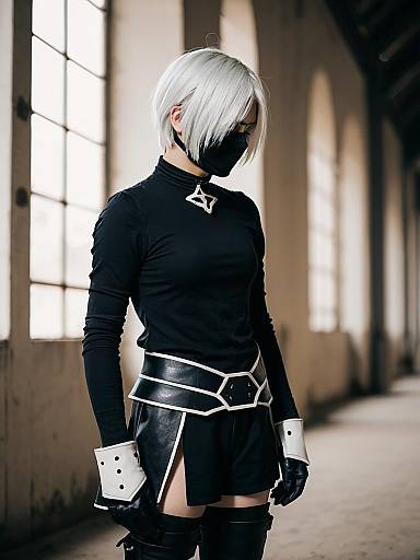 Lifestyle costume photo of 9s (nier:automata). Cosplay clothes