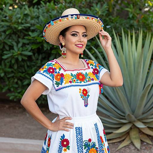 Woman in Traditional Mexican Dress