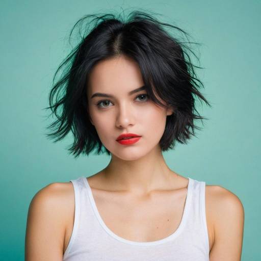 Realistic Portrait of a Black-Haired Girl