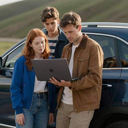Sunlit SUV Adventure with Friends