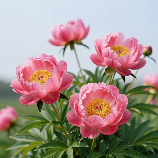 Vibrant Pink Peonies in Bloom