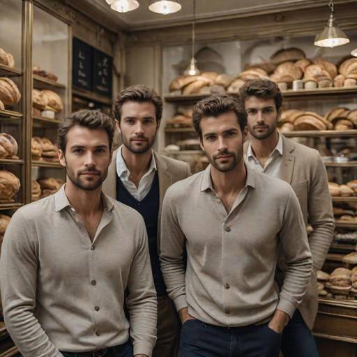Three Stylish Men Posing in Bakery