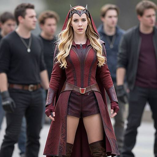 Scarlet Witch Inspired Costume Outdoors