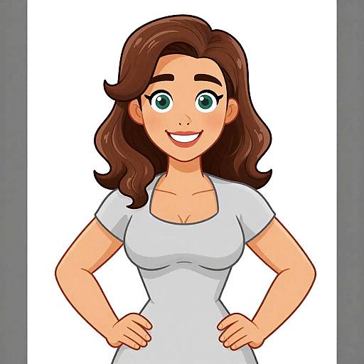 Confident Smiling Woman Cartoon