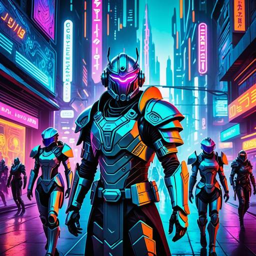 Neon City Adventures with Cybernetic Warrior