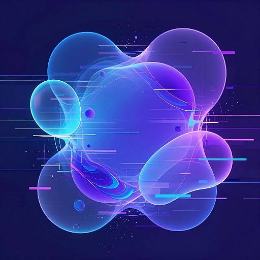 Electric Blue Abstract AI Art