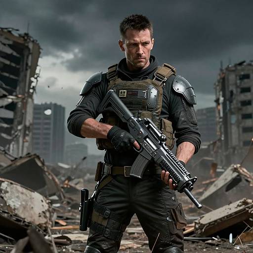 Dystopian Rebel Leader in Wasteland