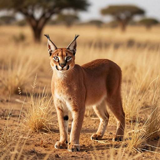 Caracal in Arid Desert Scrubland