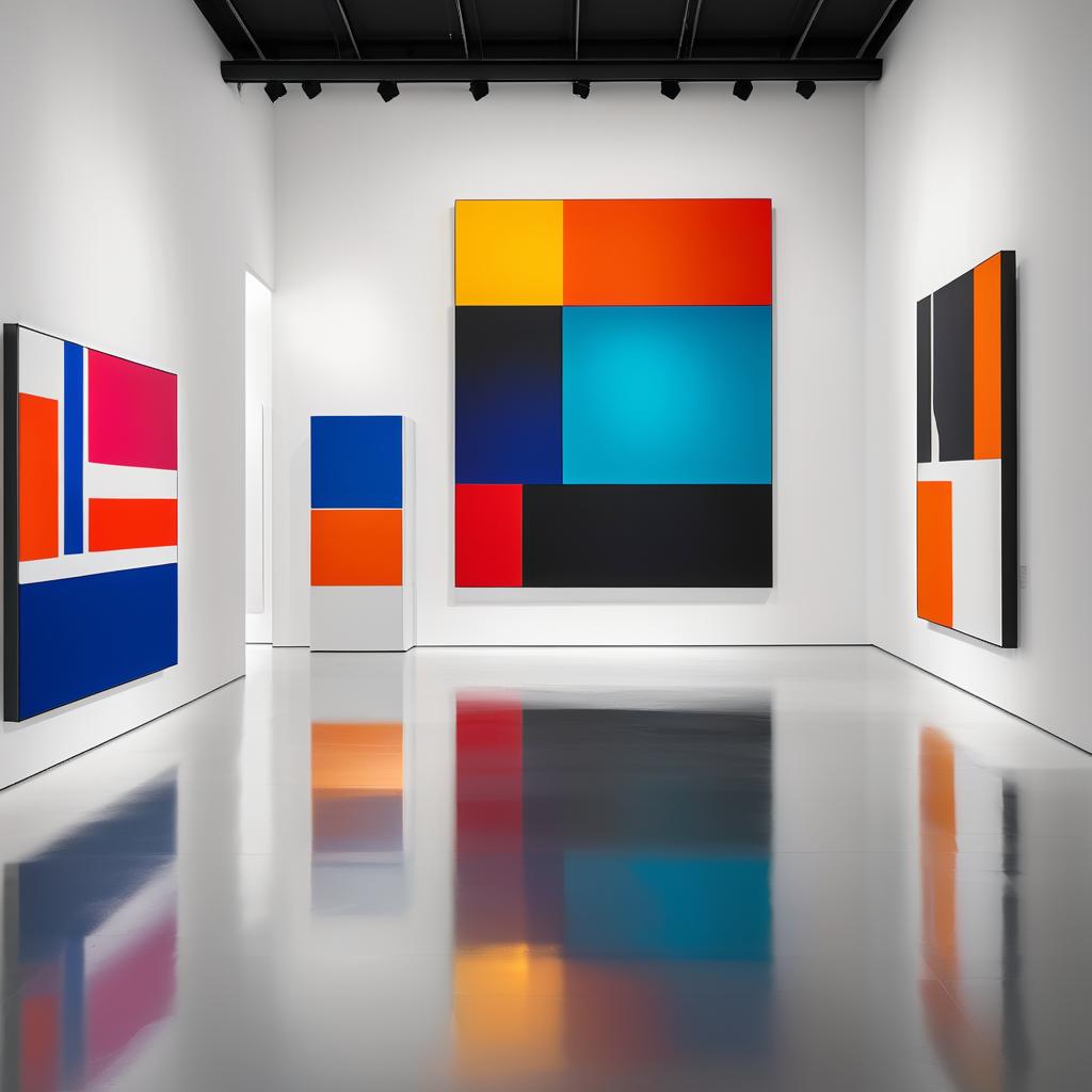 Vibrant Abstract Art in Modern Gallery