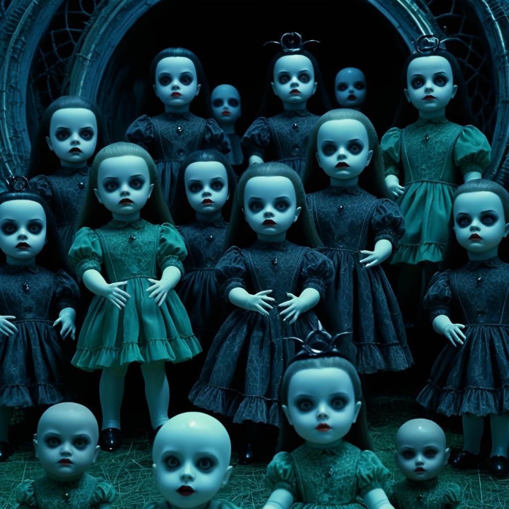 Cursed Dolls in a Dark Fantasy Nightmare