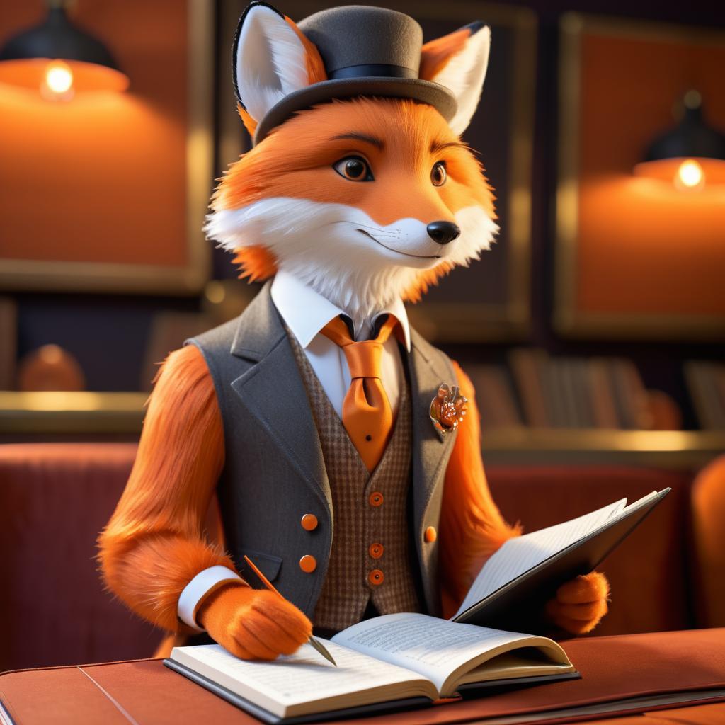 Charming 3D Fox in Bowler Hat