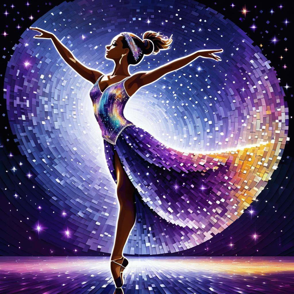 Mosaic Dancer: A Vibrant Starry Artwork