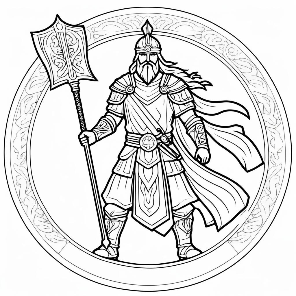 Minimalistic Outline of Slavic God Perun