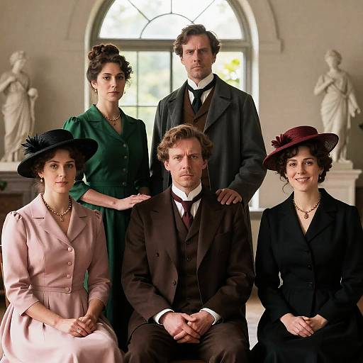 Victorian Era Family Portrait with Sunlight