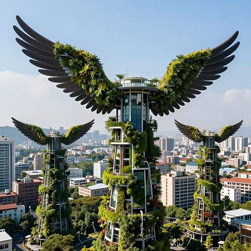 Spiraling Vertical Gardens Cityscape