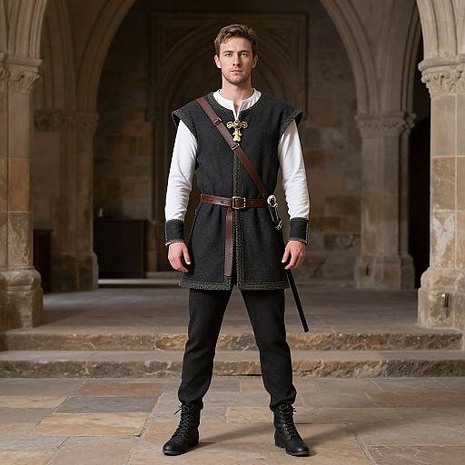 Medieval Costume Man in Hall