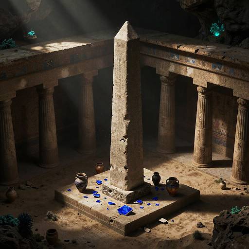 Isometric Ancient Persian Temple Ruins