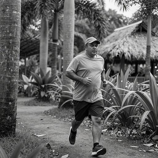 Black-and-White Runner in Tropical Garden