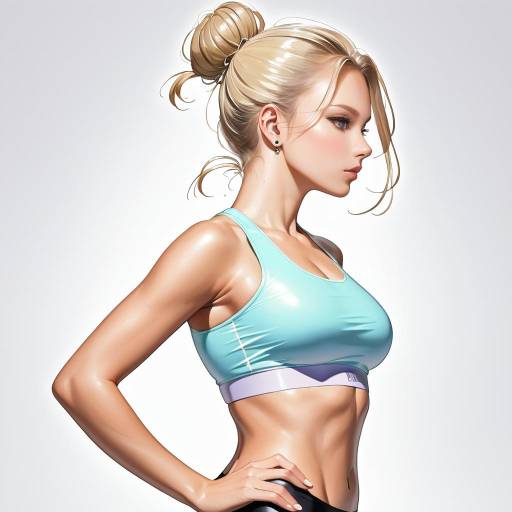 Athletic Woman Sprinting in Minimalist Style Athletic Woman Sprinting in Minimalist Style