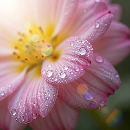 Photorealistic Dewy Flower Macro Shot