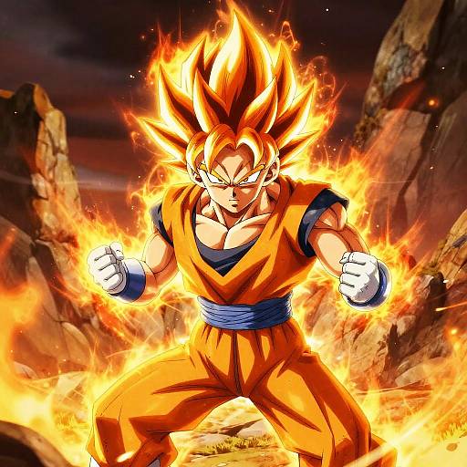 Vegeta Glowing Orange Hair Battle