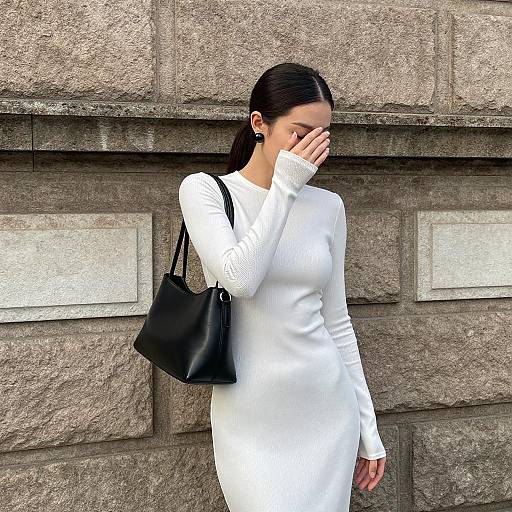 Stylish Asian Woman in Urban Setting