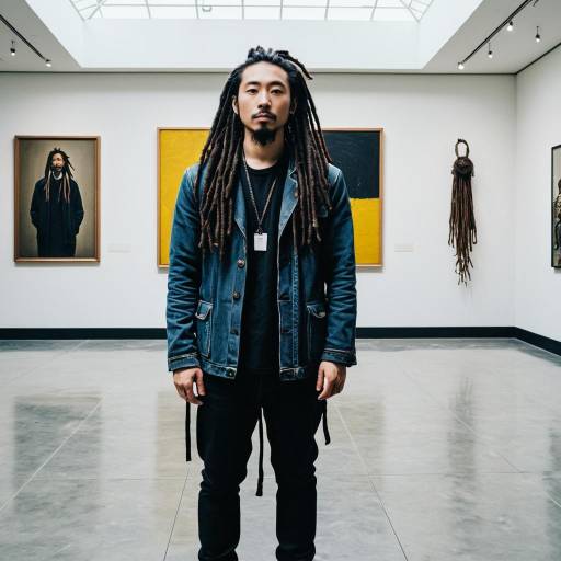 Confident East Asian Man in Art Gallery