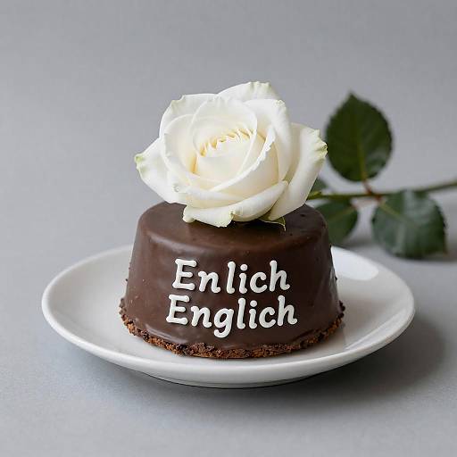 White Rose Chocolate Cake Still Life