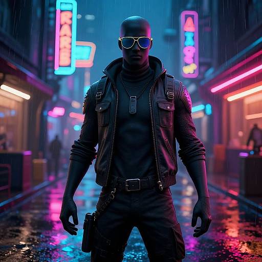 Cyberpunk Fortnite Explorer with Neon