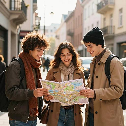 Cozy Winter City Stroll With Friends