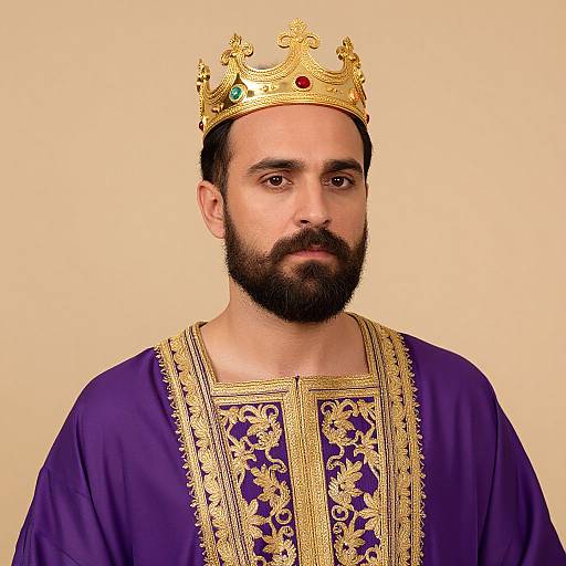 Regal Man in Purple Robe