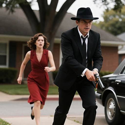 Intense Chase Scene in Urban Setting