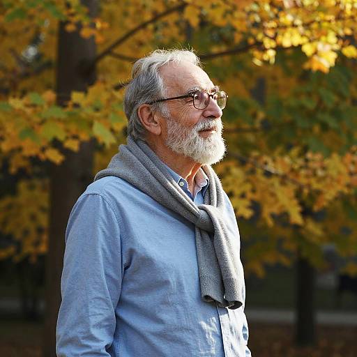 Elderly Man in Autumnal Profile