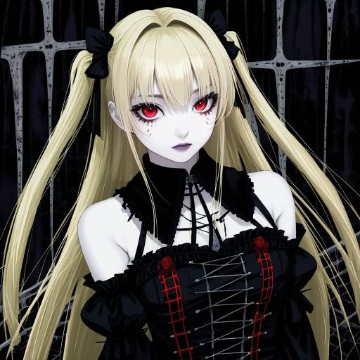 Illustration of Amane misa, death note in the style of Nidy