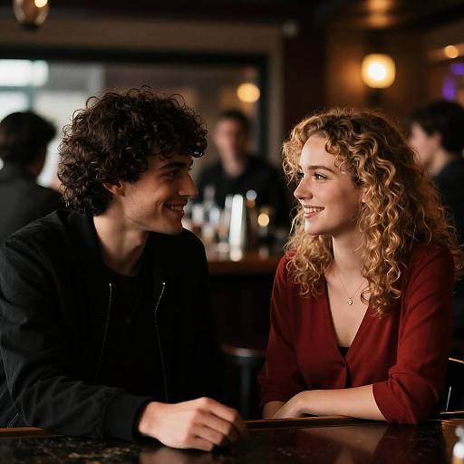 Intimate Bar Moment Between Two Friends