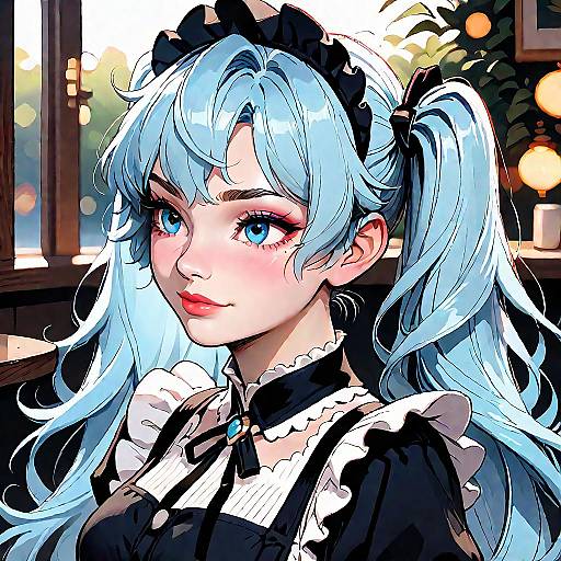 Chiaroscuro Cafe Maid with Twintails