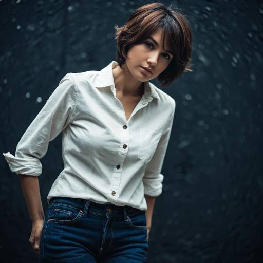 Young Woman in White Shirt and Denim Jeans