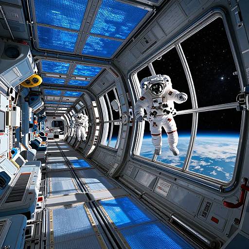 Futuristic Space Station Interior View