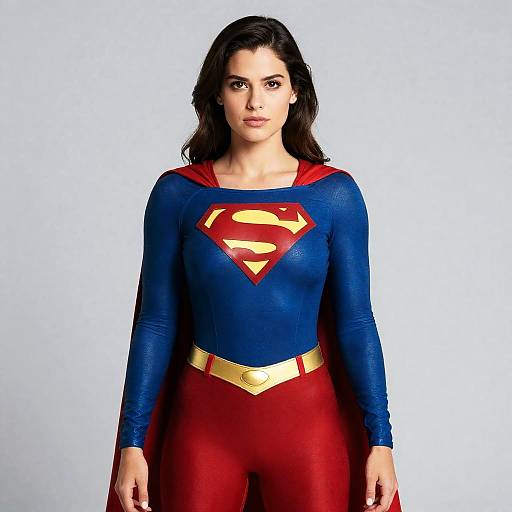 Woman Superhero in Superman Costume