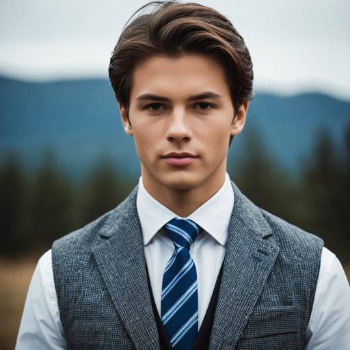 Young Man in Formal Outfit Outdoors
