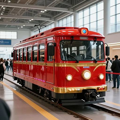Vibrant Red Electric Trackless Train