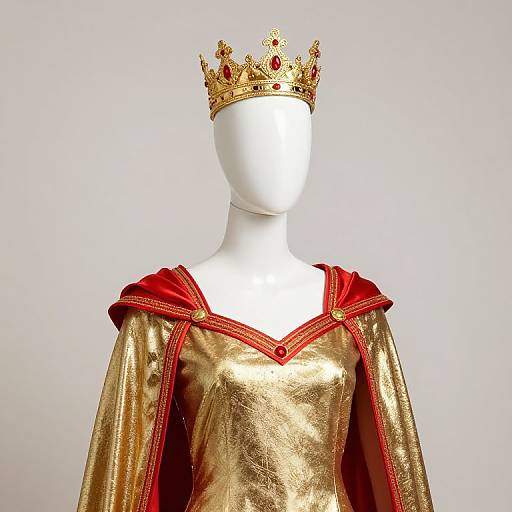 Golden Crowned Mannequin in Regal Attire