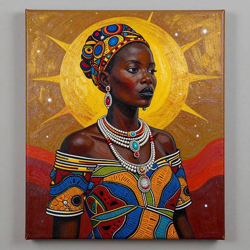 Vibrant African Woman Canvas Painting